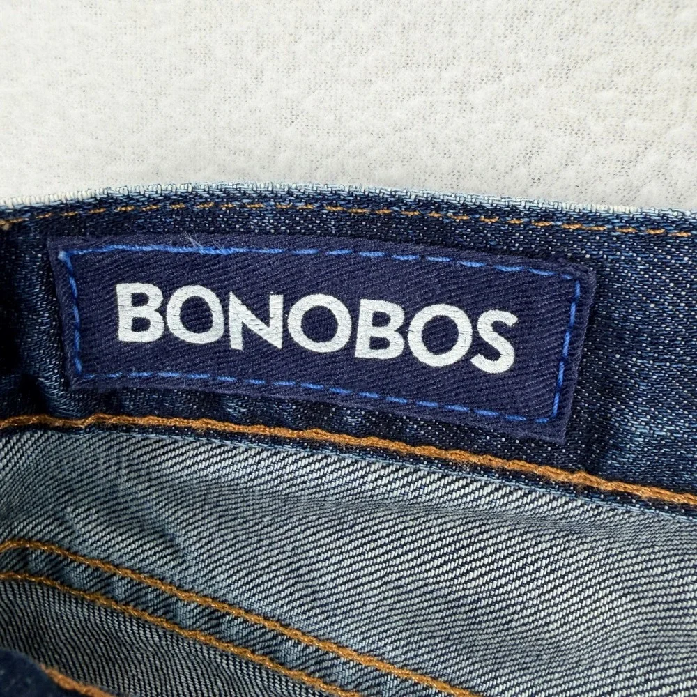 Bonobos Mens Straight Leg Jeans 30x32 White Oak Cone Denim Made in USA Dark Wash